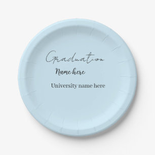 add your text simple graduate add school name cong paper plate