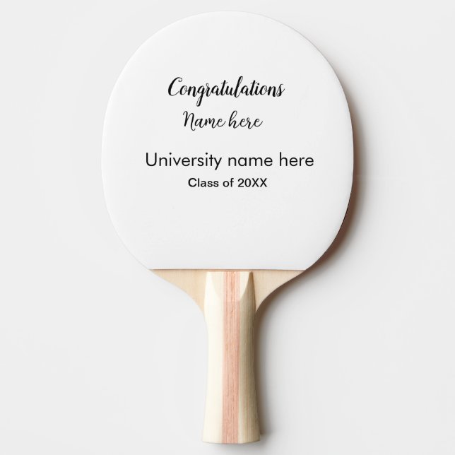 add your text simple graduate add school name cong ping pong paddle (Front)