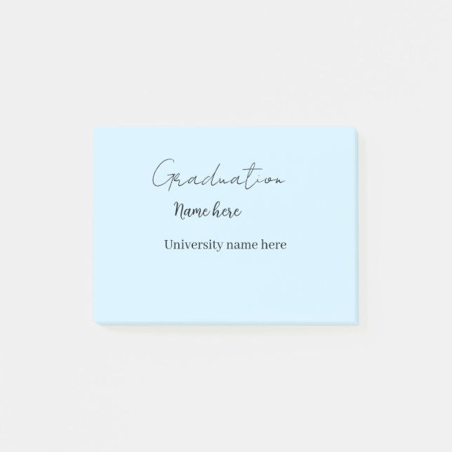 add your text simple graduate add school name cong post-it notes (Front)