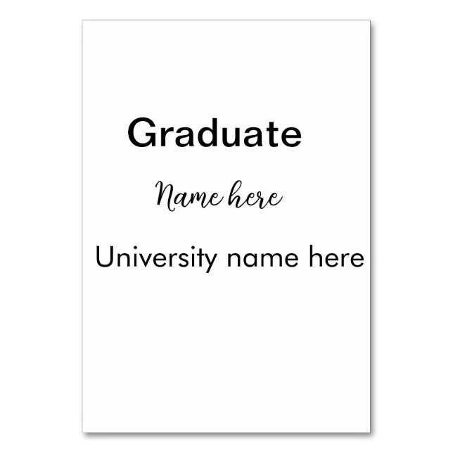 add your text simple graduate add school name cong table number (Front)