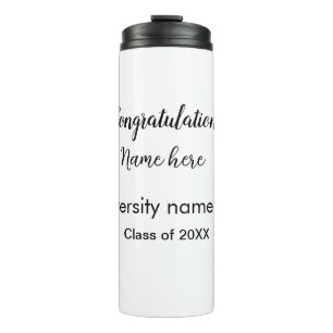 add your text simple graduate add school name cong thermal tumbler