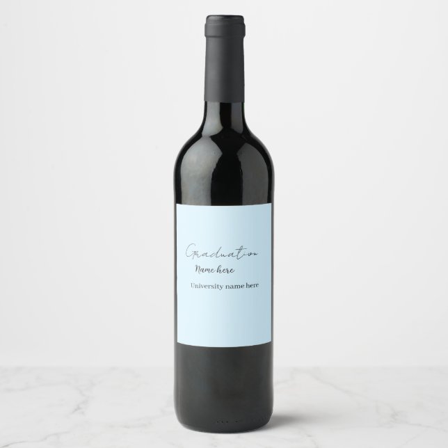 add your text simple graduate add school name cong wine label (Front)