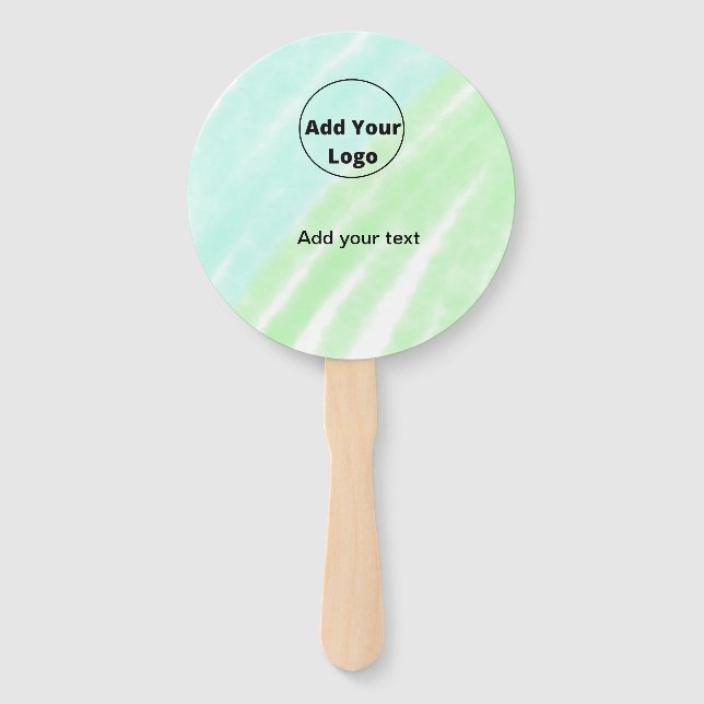 add your text simple minimal custom add your logo  hand fan (Front)