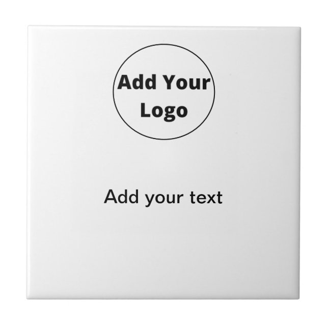 add your text simple minimal custom add your logo tile (Front)