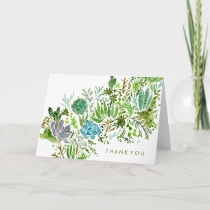 Add Your Text Succulent Field I Thank You Card