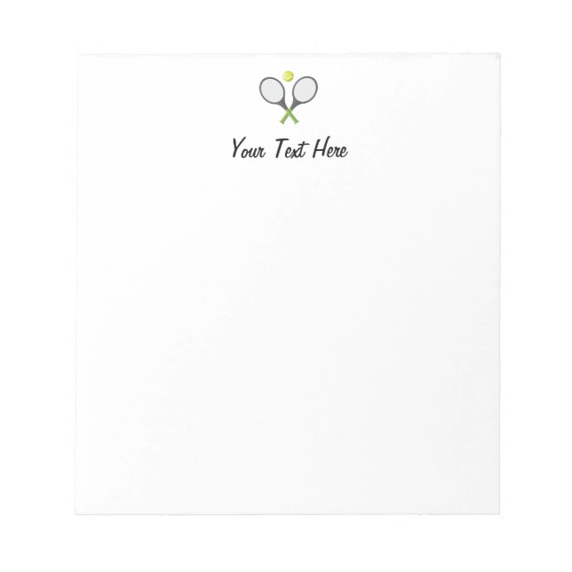 Add Your Text Tennis Racket and Ball Personalised  Notepad (Front)