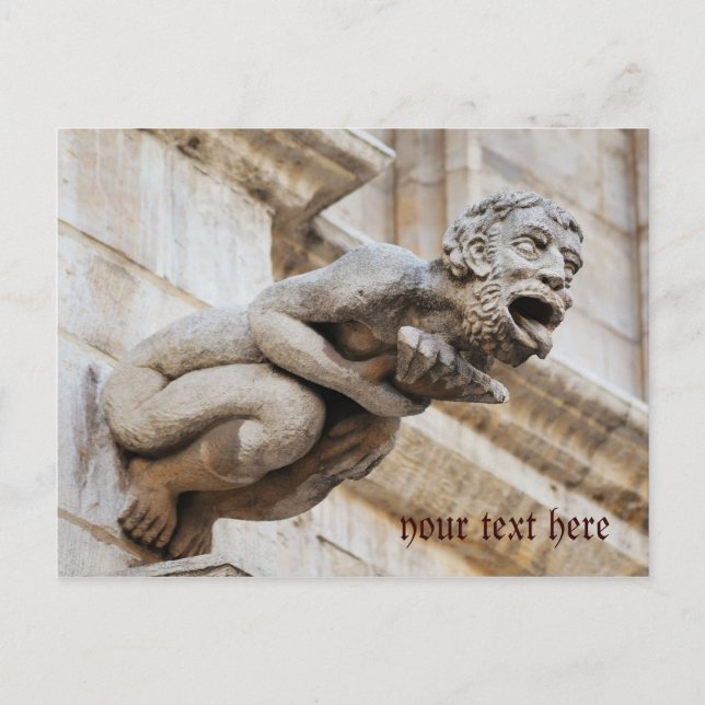 Add your text to funny Gargoyle Postcard (Front)