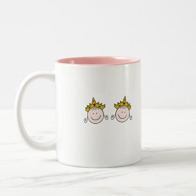 Add Your Text Twincess Two-Tone Coffee Mug (Left)