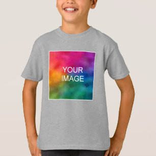 Add Your Text Upload Photo Kids Boys Short Sleeve T-Shirt