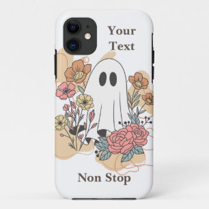 Add your text White ghost in the garden Cartoon Case-Mate iPhone Case