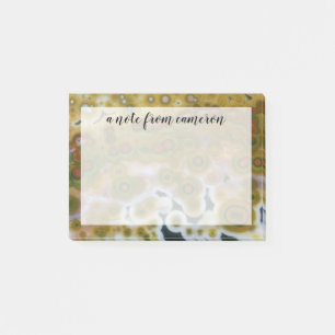 Add Your Text Yellow Coloured Ocean Jasper Post-it Notes