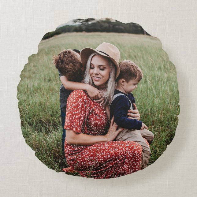 Add Your Unique Photo Double Sided Round Cushion (Front)