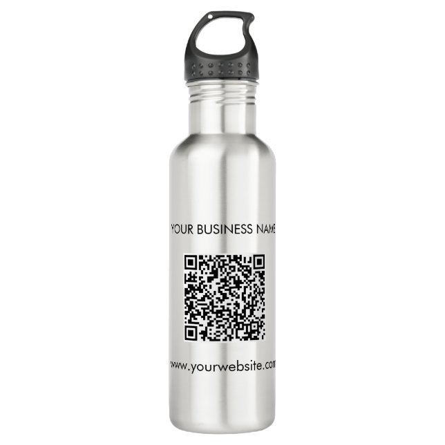Add Your Website Address QR Code Business 710 Ml Water Bottle (Front)