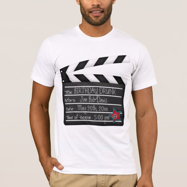 Add Your Words Movie Director Clapboard T-Shirt (Front)