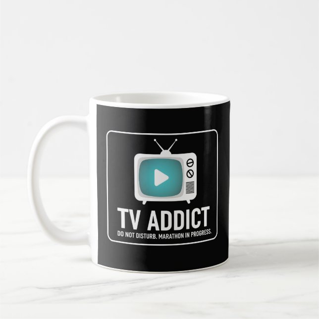 Addict Do Not Disturb Marathon In Progress Design Coffee Mug (Left)