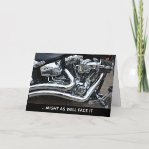 Addicted to Chrome V-twin Motorcycle Birthday Card