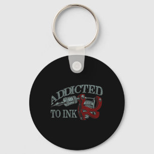 Addicted To Ink Funny Tattoo Artist Inking Gun Gif Key Ring