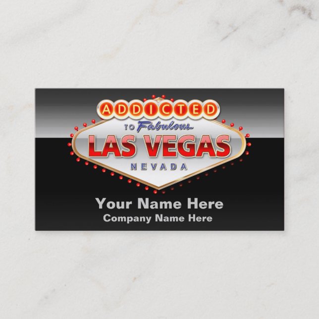 Addicted to Las Vegas, Nevada Funny Sign Business Card (Front)