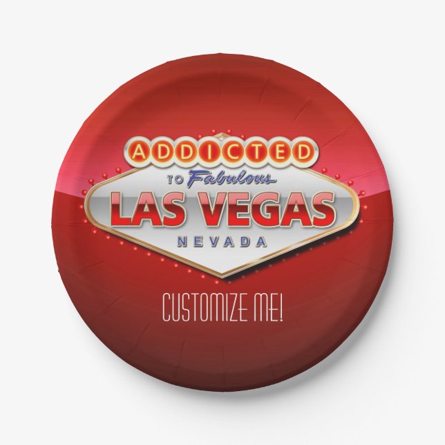 Addicted to Las Vegas, Nevada Funny Sign Paper Plate (Front)