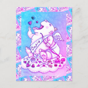 ADDICTED TO LOVE FUNNY BABY CUPID, CHOCOLATE CANDY HOLIDAY POSTCARD