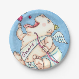 ADDICTED TO LOVE FUNNY BABY CUPID, CHOCOLATE CANDY PAPER PLATE
