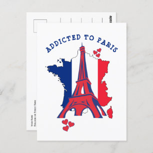ADDICTED TO PARIS Eiffel Tower Postcard