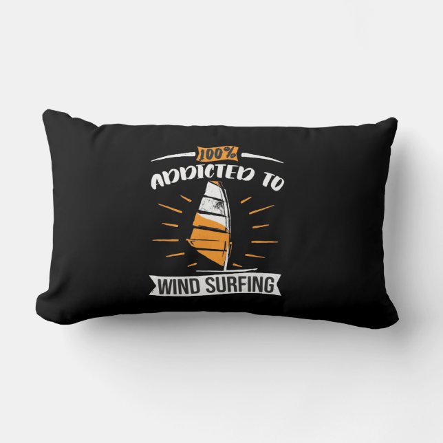 Addicted To Wind Surfing Lumbar Cushion (Front)