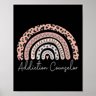 Addiction Counsellor Rainbow Therapist Mental Heal Poster
