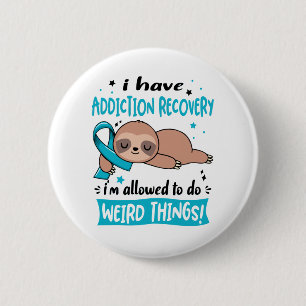 Addiction Recovery Awareness Month Ribbon Gifts 6 Cm Round Badge