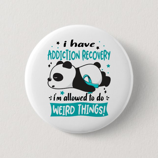 Addiction Recovery Awareness Month Ribbon Gifts 6 Cm Round Badge (Front)