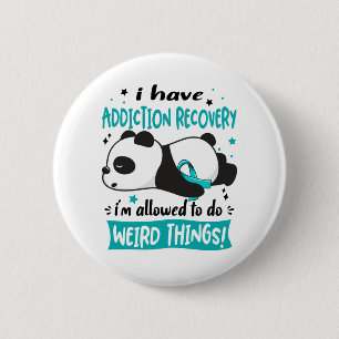 Addiction Recovery Awareness Month Ribbon Gifts 6 Cm Round Badge