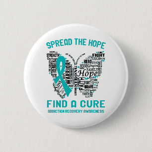 Addiction Recovery Awareness Month Ribbon Gifts 6 Cm Round Badge