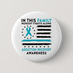 Addiction Recovery Awareness Month Ribbon Gifts 6 Cm Round Badge