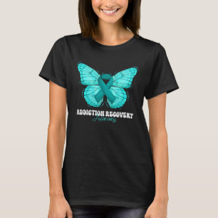 Addiction Recovery Awareness Month Teal Ribbon But T-Shirt