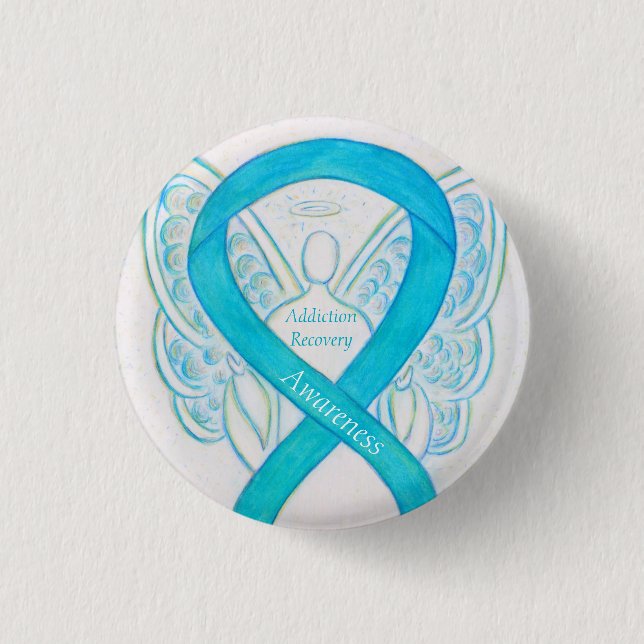 Addiction Recovery Awareness Ribbon Angel Pin (Front)