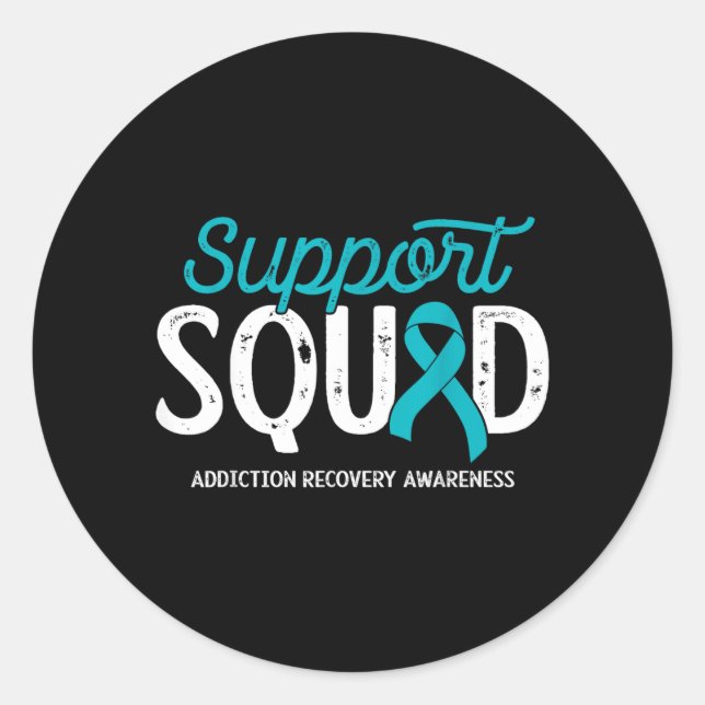 Addiction Recovery Awareness Support Team Warrior Classic Round Sticker (Front)