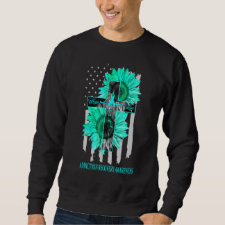 Addiction Recovery Faith Hope Love Teal Us Flag Je Sweatshirt