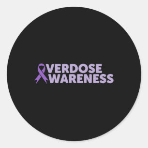 Addiction Recovery Overdose Awareness Classic Round Sticker