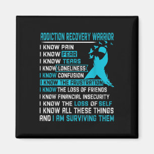 Addiction Recovery Warrior Shirt For Women Men  Magnet