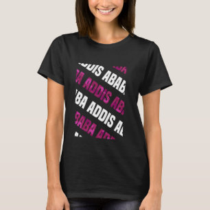 Addis Ababa Camo Pattern Pink Camouflage T-Shirt