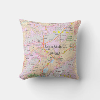 Addis Ababa & Central Ethiopia Vintage Map Cushion