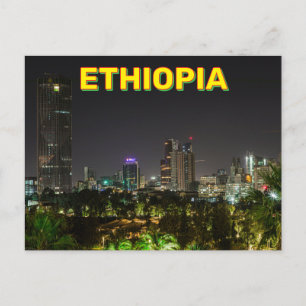 Addis Ababa, Ethiopia At Night Postcard
