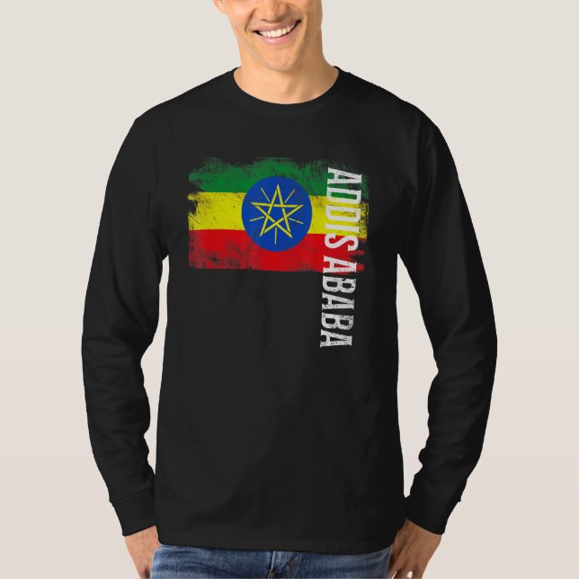 Addis Ababa Ethiopia Flag For Ethiopians Men Women T-Shirt (Front)