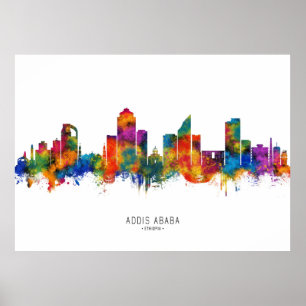 Addis Ababa Ethiopia skyline Poster
