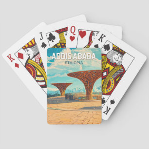Addis Ababa Ethiopia Travel Art Vintage Playing Cards