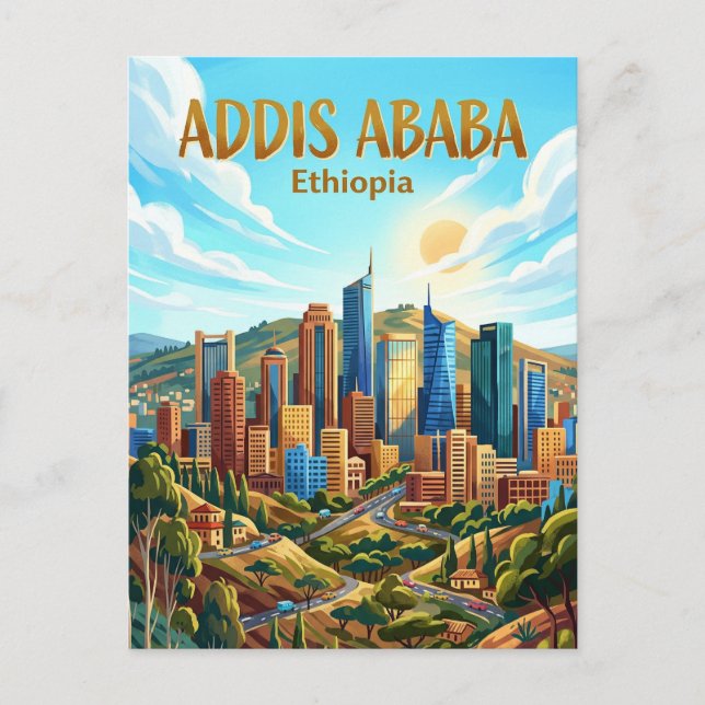 Addis Ababa Skyline Ethiopia Postcard (Front)