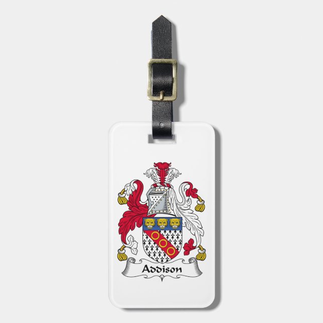 Addison Family Crest Luggage Tag (Front Vertical)