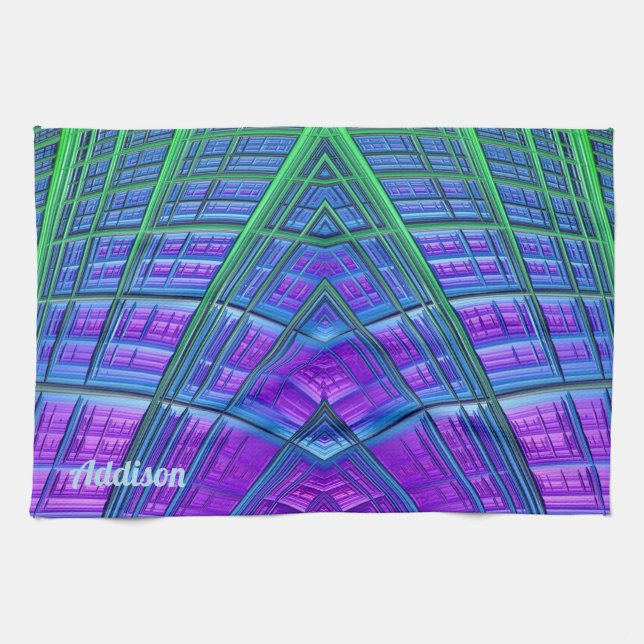 ADDISON ~ Purple Green Blue ~ ORIGINAL Kitchen  Tea Towel (Horizontal)