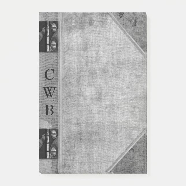 Addison Shade Old Book Cool Monogram Post-it Notes (Front)