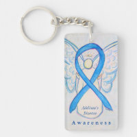Addison's Disease Angel Awareness Ribbon Keychain